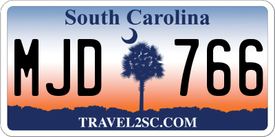 SC license plate MJD766