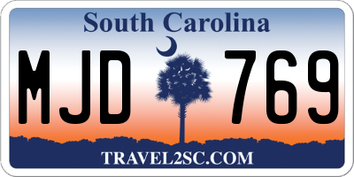 SC license plate MJD769