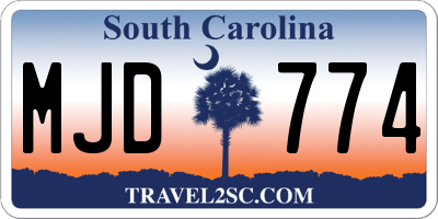 SC license plate MJD774