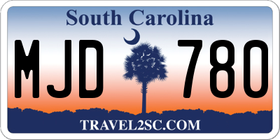 SC license plate MJD780