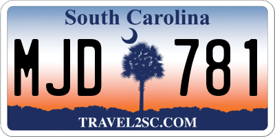 SC license plate MJD781