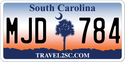 SC license plate MJD784