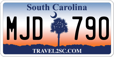 SC license plate MJD790