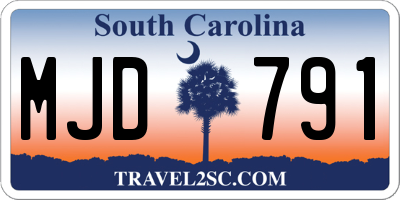 SC license plate MJD791