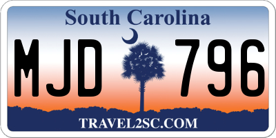 SC license plate MJD796