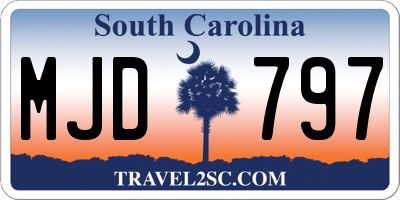 SC license plate MJD797