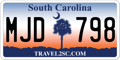 SC license plate MJD798