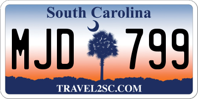 SC license plate MJD799
