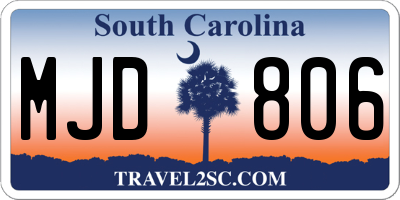SC license plate MJD806