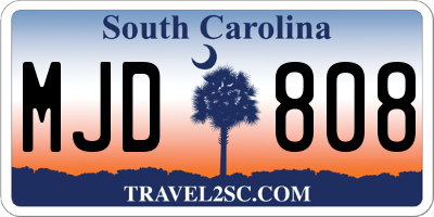 SC license plate MJD808