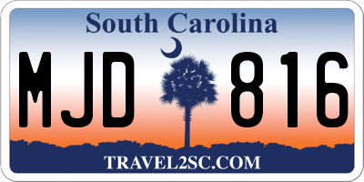 SC license plate MJD816