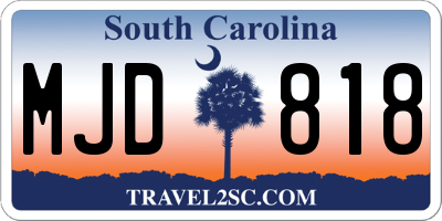 SC license plate MJD818