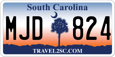 SC license plate MJD824