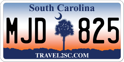 SC license plate MJD825