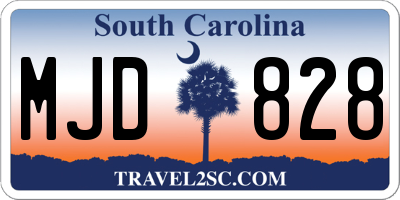 SC license plate MJD828