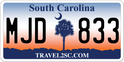 SC license plate MJD833