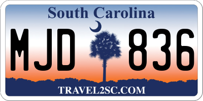 SC license plate MJD836