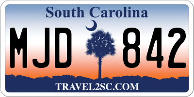 SC license plate MJD842
