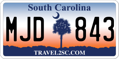 SC license plate MJD843