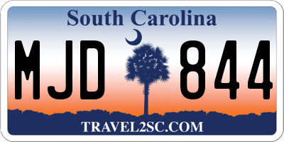 SC license plate MJD844