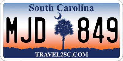 SC license plate MJD849