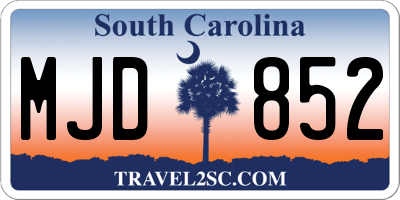 SC license plate MJD852