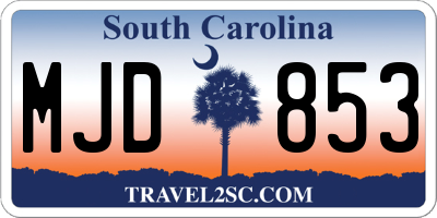 SC license plate MJD853