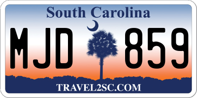SC license plate MJD859