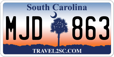 SC license plate MJD863