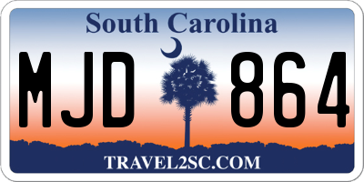 SC license plate MJD864