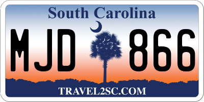SC license plate MJD866