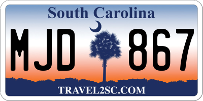SC license plate MJD867