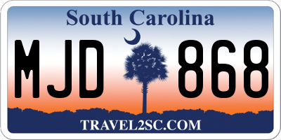 SC license plate MJD868
