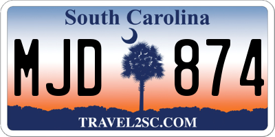 SC license plate MJD874