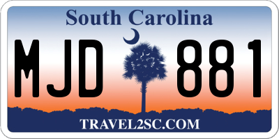 SC license plate MJD881