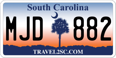 SC license plate MJD882