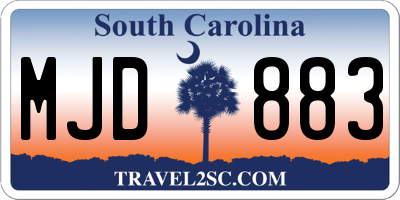 SC license plate MJD883