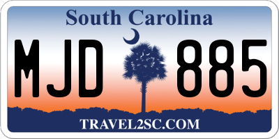 SC license plate MJD885