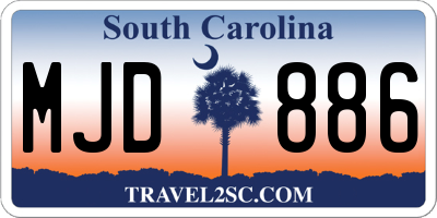 SC license plate MJD886