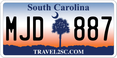 SC license plate MJD887