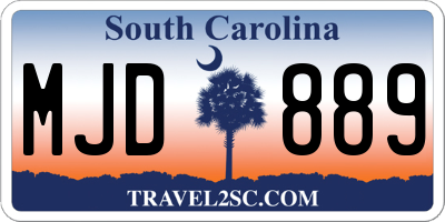 SC license plate MJD889