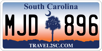 SC license plate MJD896