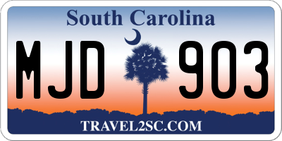 SC license plate MJD903