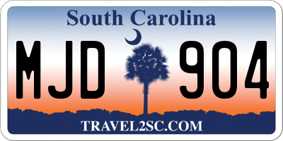 SC license plate MJD904