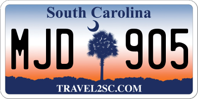 SC license plate MJD905