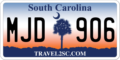 SC license plate MJD906