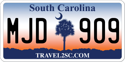 SC license plate MJD909
