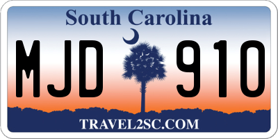 SC license plate MJD910