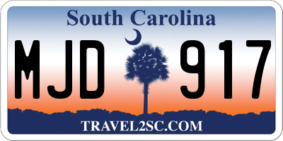 SC license plate MJD917