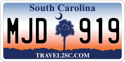 SC license plate MJD919